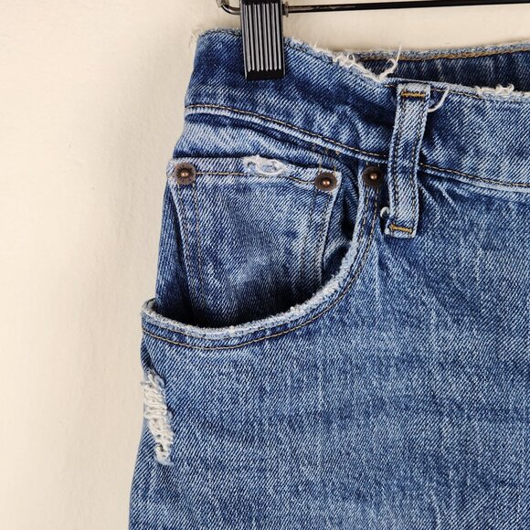 Abercrombie & Fitch The '90s Straight Ultra High Rise Ripped Jeans sz 28/6R - Picture 6 of 11